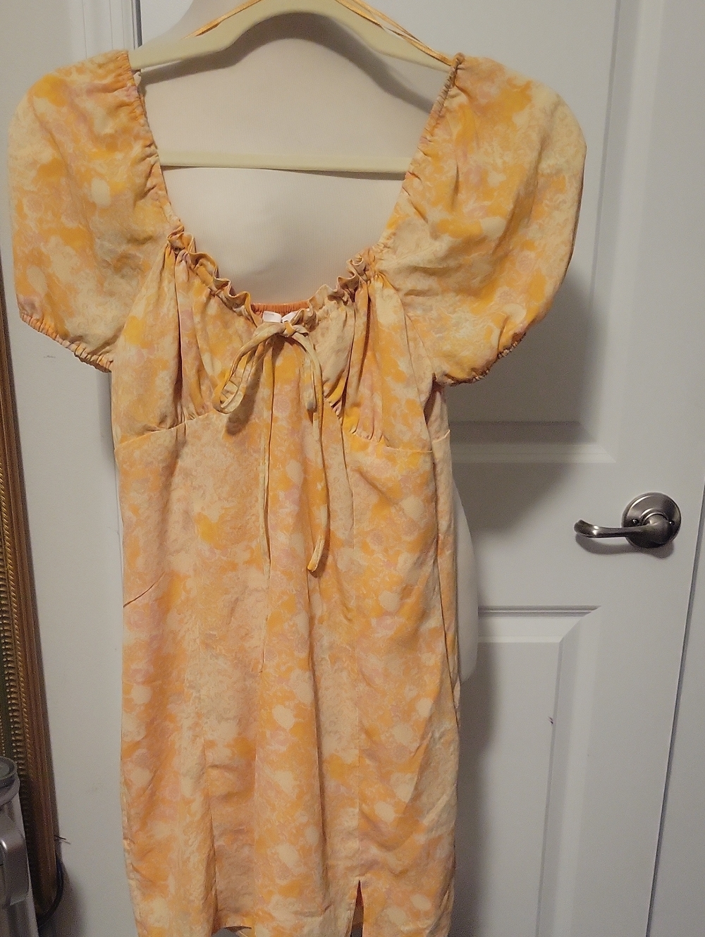 bp Peachy Yellow Tie-Front Mini Dress